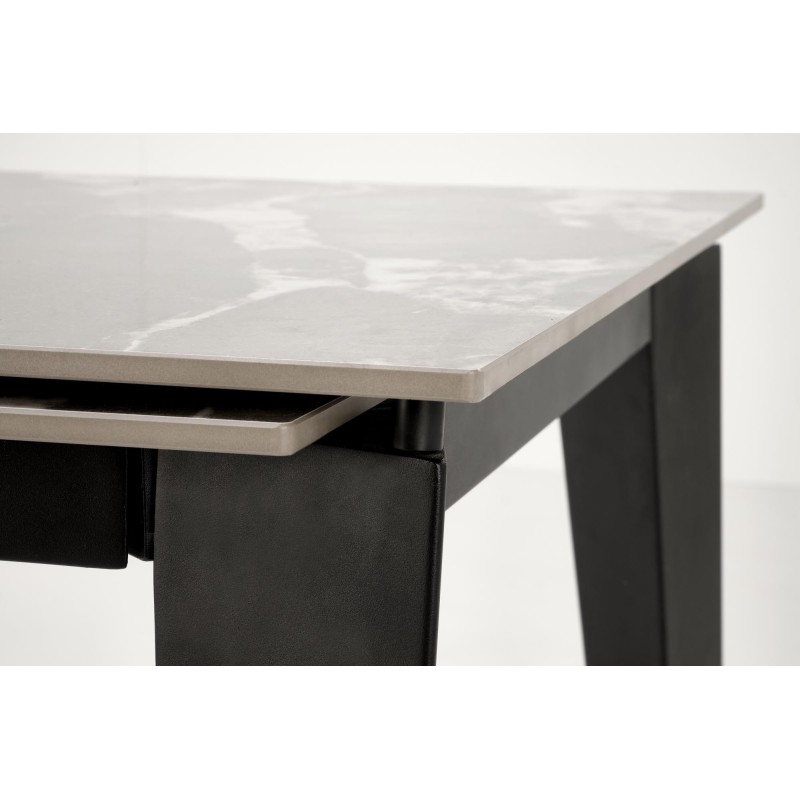 'FELIX Extendable Table, Top - Ashen Marble, Legs - Black' 'FELIX Extendable Table, Top - Ashen Marble, Legs - Black'