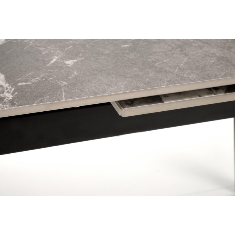 'FELIX Extendable Table, Top - Ashen Marble, Legs - Black' 'FELIX Extendable Table, Top - Ashen Marble, Legs - Black'