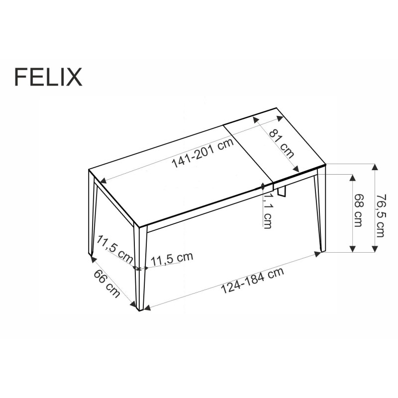 'FELIX Extendable Table, Top - Ashen Marble, Legs - Black' 'FELIX Extendable Table, Top - Ashen Marble, Legs - Black'