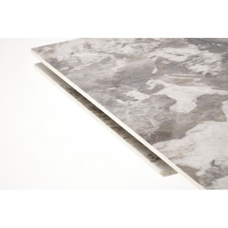 'FERNANDO extendable table, top - white marble, legs - black' 'FERNANDO extendable table, top - white marble, legs - black'