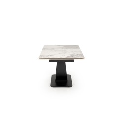 'FERNANDO extendable table, top - white marble, legs - black' 'FERNANDO extendable table, top - white marble, legs - black'