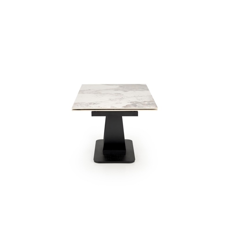 'FERNANDO extendable table, top - white marble, legs - black' 'FERNANDO extendable table, top - white marble, legs - black'