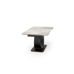 'FERNANDO extendable table, top - white marble, legs - black' 'FERNANDO extendable table, top - white marble, legs - black'
