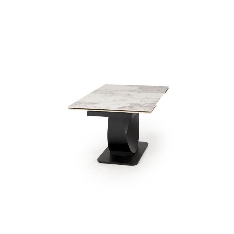 'FERNANDO extendable table, top - white marble, legs - black' 'FERNANDO extendable table, top - white marble, legs - black'