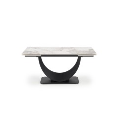 'FERNANDO extendable table, top - white marble, legs - black' 'FERNANDO extendable table, top - white marble, legs - black'