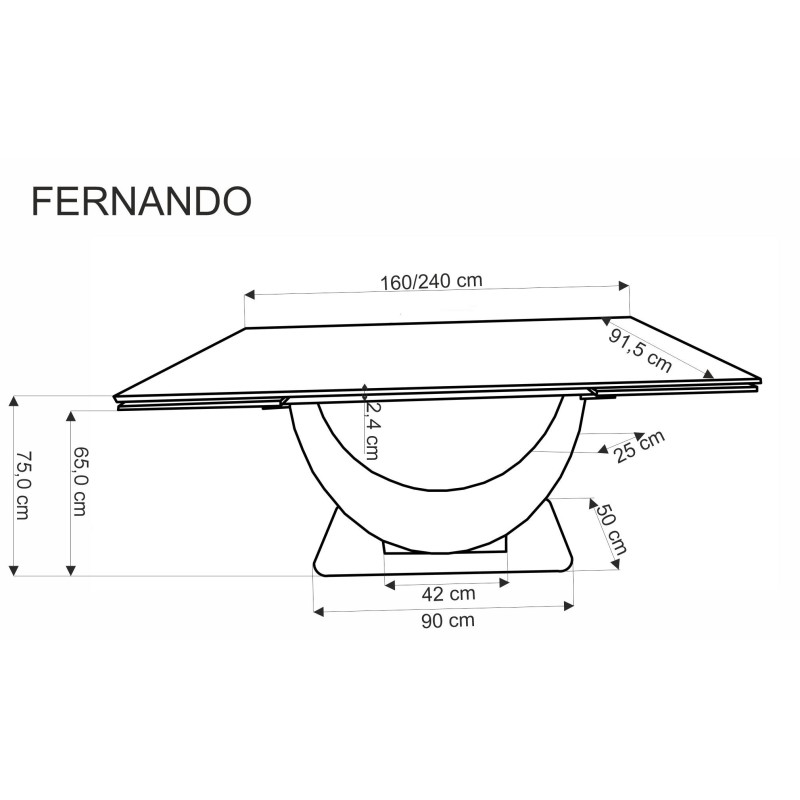 'FERNANDO extendable table, top - white marble, legs - black' 'FERNANDO extendable table, top - white marble, legs - black'