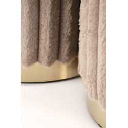 'FIDO Set of 2 Poufs, Cappuccino / Gold' 'FIDO Set of 2 Poufs, Cappuccino / Gold'