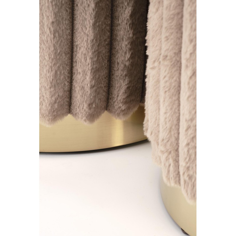 'FIDO Set of 2 Poufs, Cappuccino / Gold' 'FIDO Set of 2 Poufs, Cappuccino / Gold'