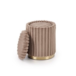 'FIDO Set of 2 Poufs, Cappuccino / Gold' 'FIDO Set of 2 Poufs, Cappuccino / Gold'
