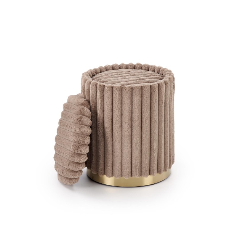 'FIDO Set of 2 Poufs, Cappuccino / Gold' 'FIDO Set of 2 Poufs, Cappuccino / Gold'