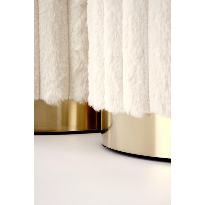 'FIDO set of 2 poufs, cream / gold' 'FIDO set of 2 poufs, cream / gold'