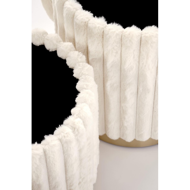 'FIDO set of 2 poufs, cream / gold' 'FIDO set of 2 poufs, cream / gold'