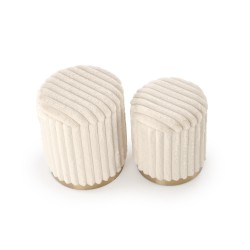 'FIDO set of 2 poufs, cream / gold' 'FIDO set of 2 poufs, cream / gold'