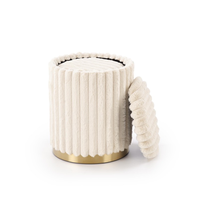 'FIDO set of 2 poufs, cream / gold' 'FIDO set of 2 poufs, cream / gold'