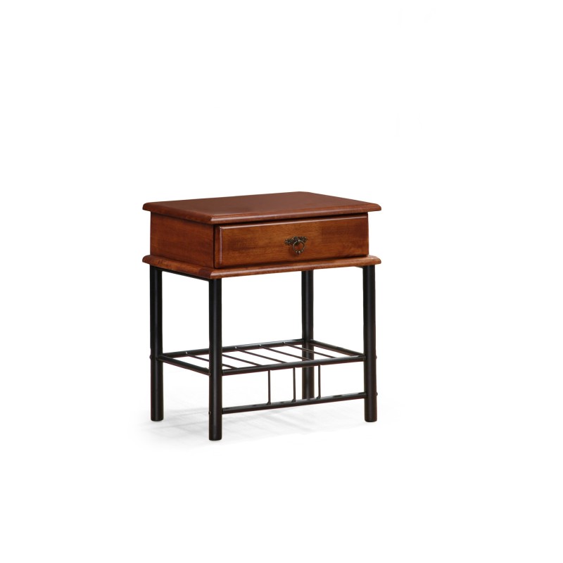 'FIONA Cherry Antique/Black Nightstand' 'FIONA Cherry Antique/Black Nightstand'