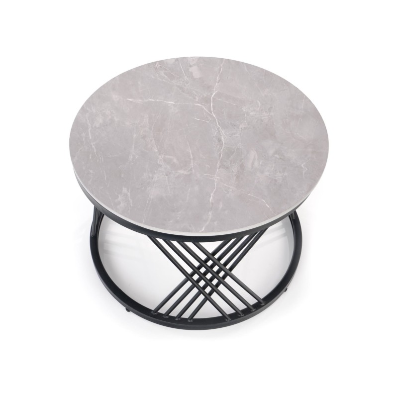 'FLAMINGO Set of 2 Benches, Ashen Marble/Black' 'FLAMINGO Set of 2 Benches, Ashen Marble/Black'