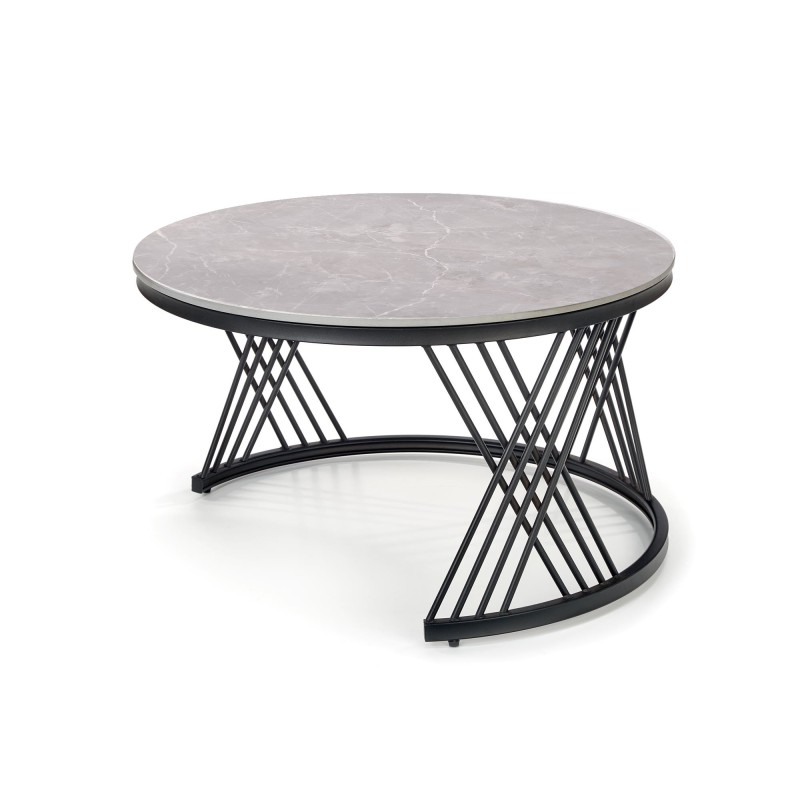 'FLAMINGO Set of 2 Benches, Ashen Marble/Black' 'FLAMINGO Set of 2 Benches, Ashen Marble/Black'