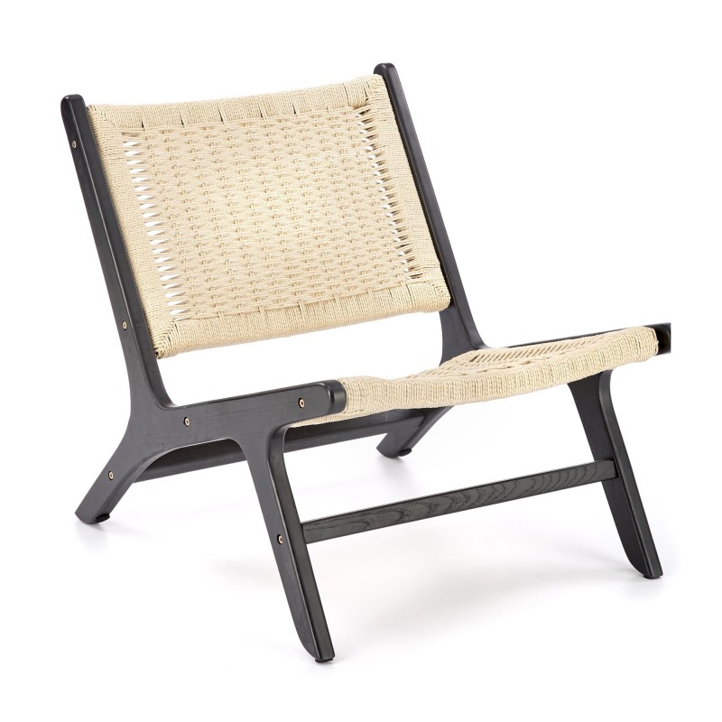 'FODEN Relaxation Armchair, Black / Natural' 'FODEN Relaxation Armchair, Black / Natural'