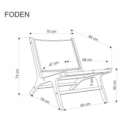 'FODEN Relaxation Armchair, Black / Natural' 'FODEN Relaxation Armchair, Black / Natural'