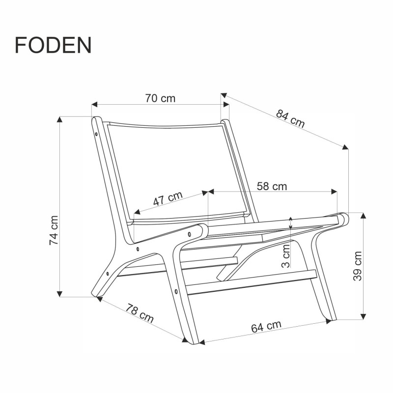 'FODEN Relaxation Armchair, Black / Natural' 'FODEN Relaxation Armchair, Black / Natural'