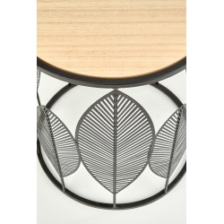 'FOLLA Set of 2 Benches Black / Natural' 'FOLLA Set of 2 Benches Black / Natural'
