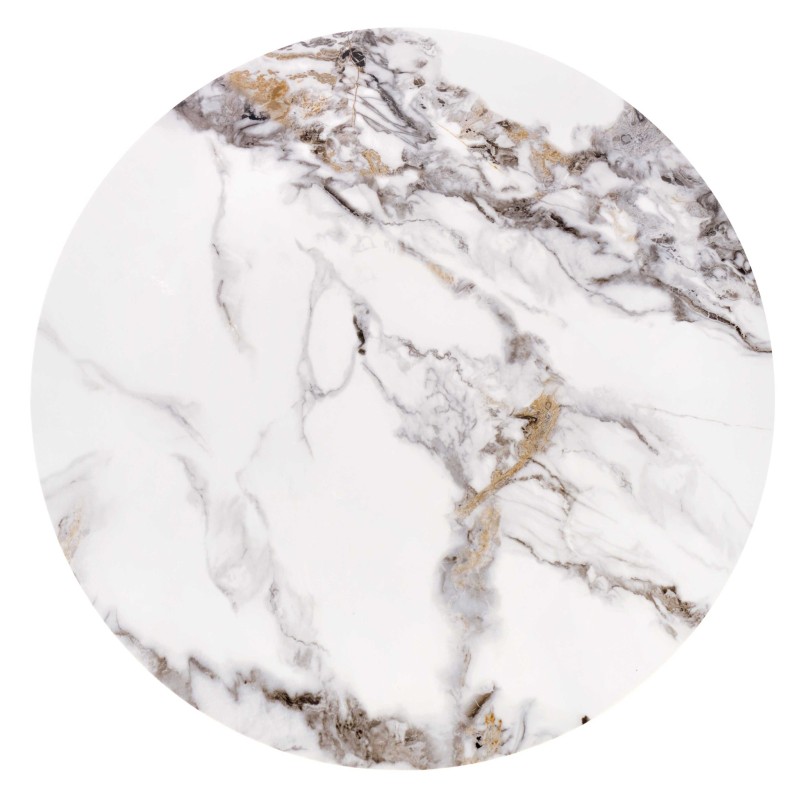'FORMOSA Set of 2 Benches, White Marble / Black' 'FORMOSA Set of 2 Benches, White Marble / Black'