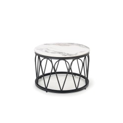 'FORMOSA Set of 2 Benches, White Marble / Black' 'FORMOSA Set of 2 Benches, White Marble / Black'