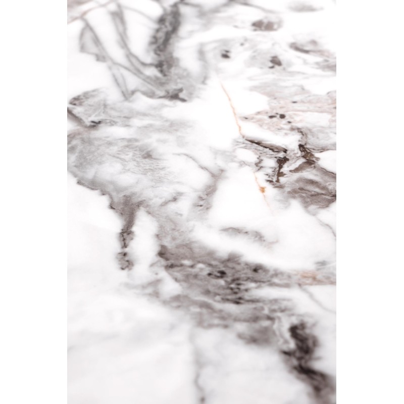 'FORMOSA Set of 2 Benches, White Marble / Black' 'FORMOSA Set of 2 Benches, White Marble / Black'