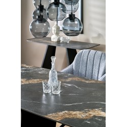 'FORUM Extendable Table, Black Marble / Black' 'FORUM Extendable Table, Black Marble / Black'