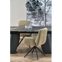 'FORUM Extendable Table, Black Marble / Black' 'FORUM Extendable Table, Black Marble / Black'