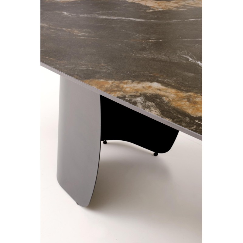 'FORUM Extendable Table, Black Marble / Black' 'FORUM Extendable Table, Black Marble / Black'