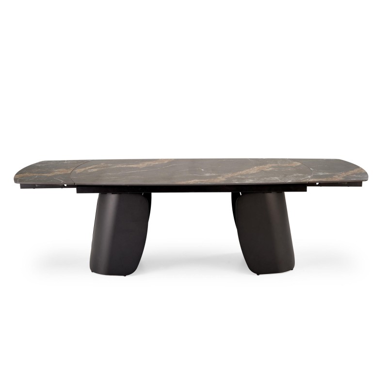 'FORUM Extendable Table, Black Marble / Black' 'FORUM Extendable Table, Black Marble / Black'