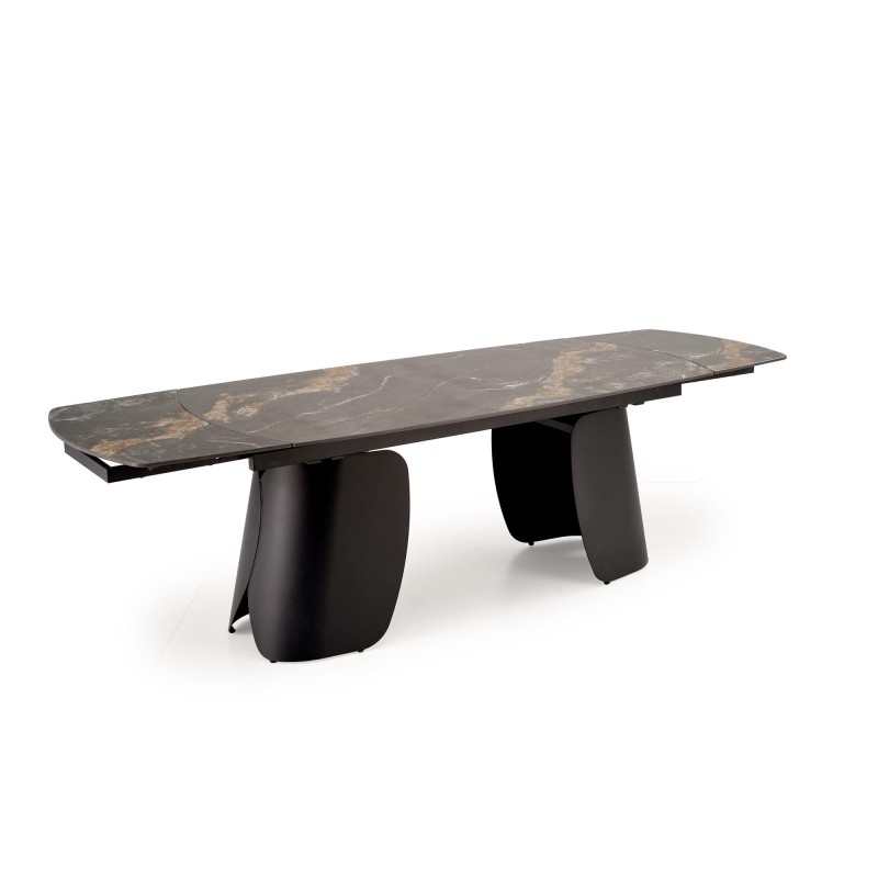 'FORUM Extendable Table, Black Marble / Black' 'FORUM Extendable Table, Black Marble / Black'