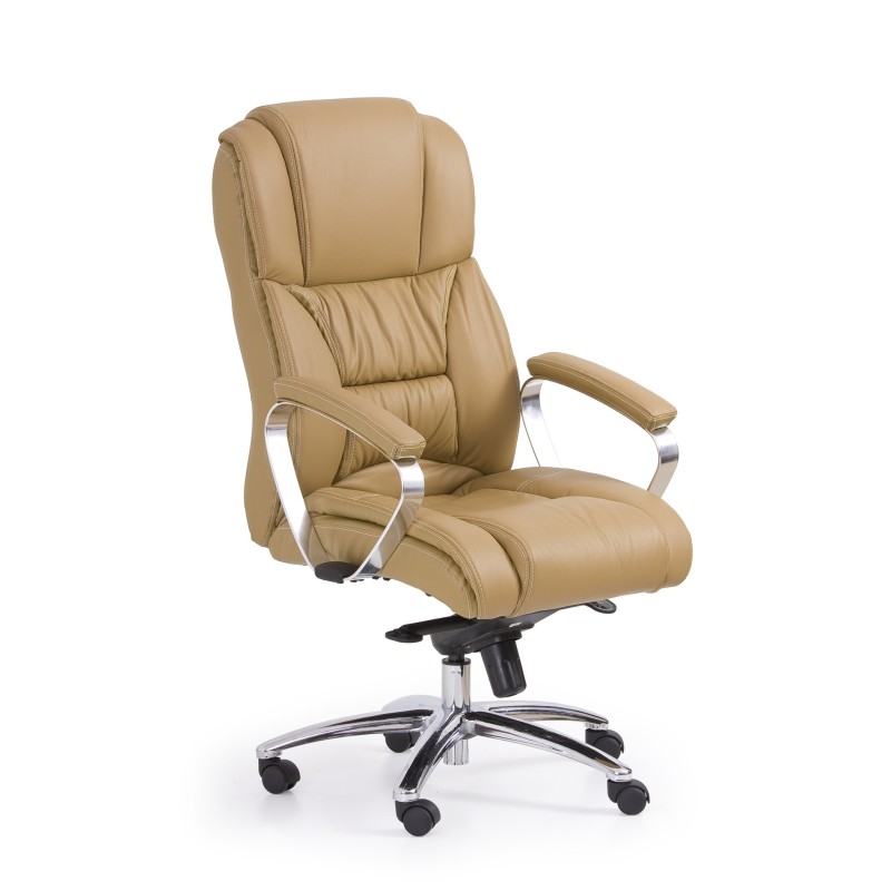 'FOSTER Office Chair in Light Brown - Leather'