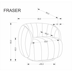 FRASER fotel wypoczynkowy kremowy (1p 1szt) FRASER fotel wypoczynkowy kremowy (1p 1szt)