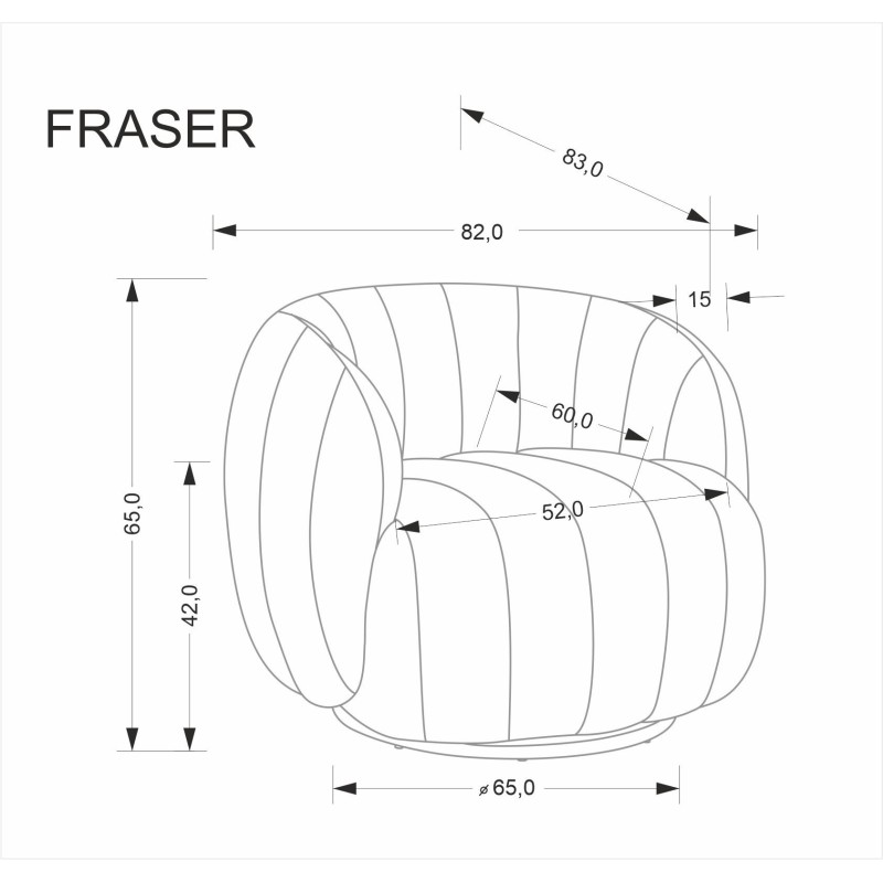 FRASER fotel wypoczynkowy kremowy (1p 1szt) FRASER fotel wypoczynkowy kremowy (1p 1szt)