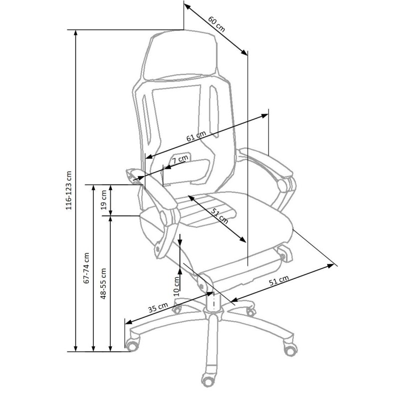 'FREEMAN Office Chair with Footrest Black / Ash' 'FREEMAN Office Chair with Footrest Black / Ash'