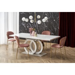 'GALARDO Extendable Table, White / Gold'