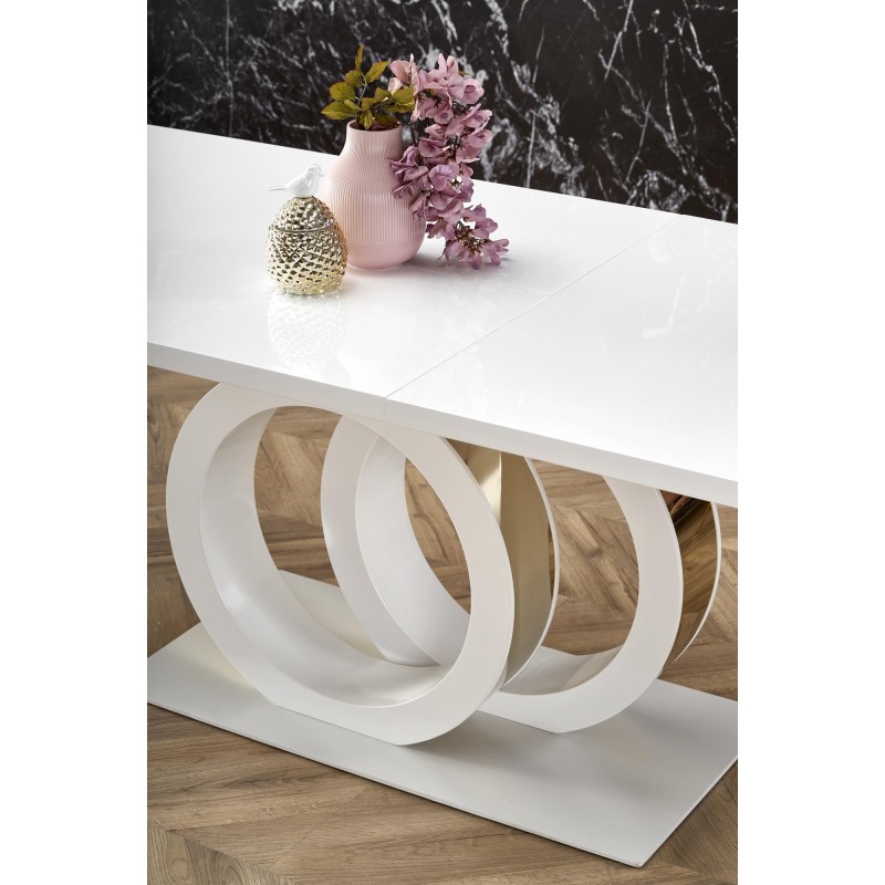 'GALARDO Extendable Table, White / Gold' 'GALARDO Extendable Table, White / Gold'
