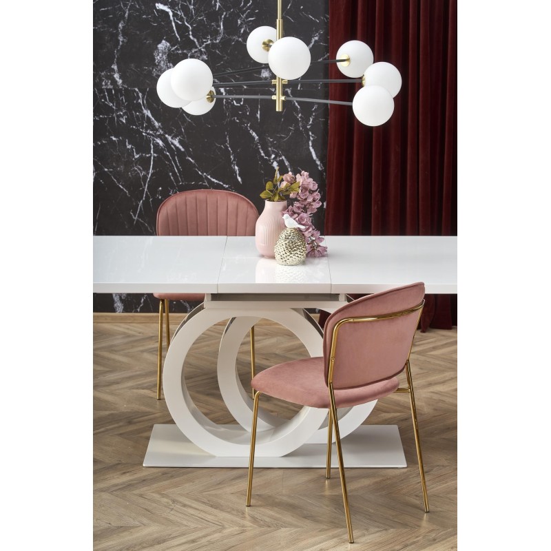 'GALARDO Extendable Table, White / Gold' 'GALARDO Extendable Table, White / Gold'
