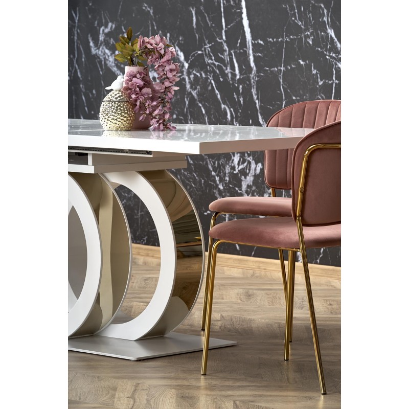 'GALARDO Extendable Table, White / Gold' 'GALARDO Extendable Table, White / Gold'