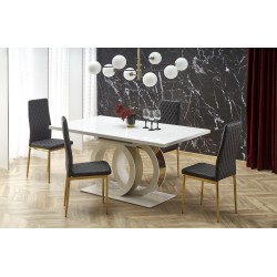 'GALARDO Extendable Table, White / Gold' 'GALARDO Extendable Table, White / Gold'