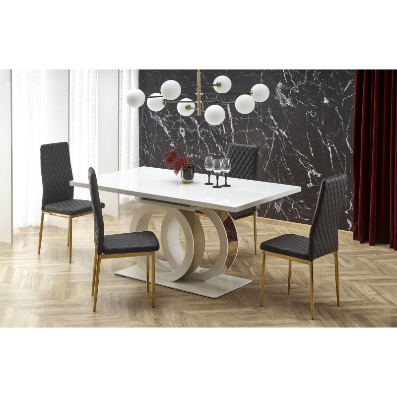 'GALARDO Extendable Table, White / Gold' 'GALARDO Extendable Table, White / Gold'