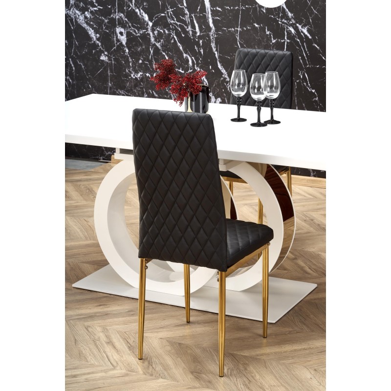 'GALARDO Extendable Table, White / Gold' 'GALARDO Extendable Table, White / Gold'