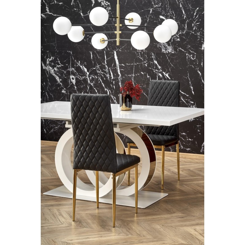 'GALARDO Extendable Table, White / Gold' 'GALARDO Extendable Table, White / Gold'