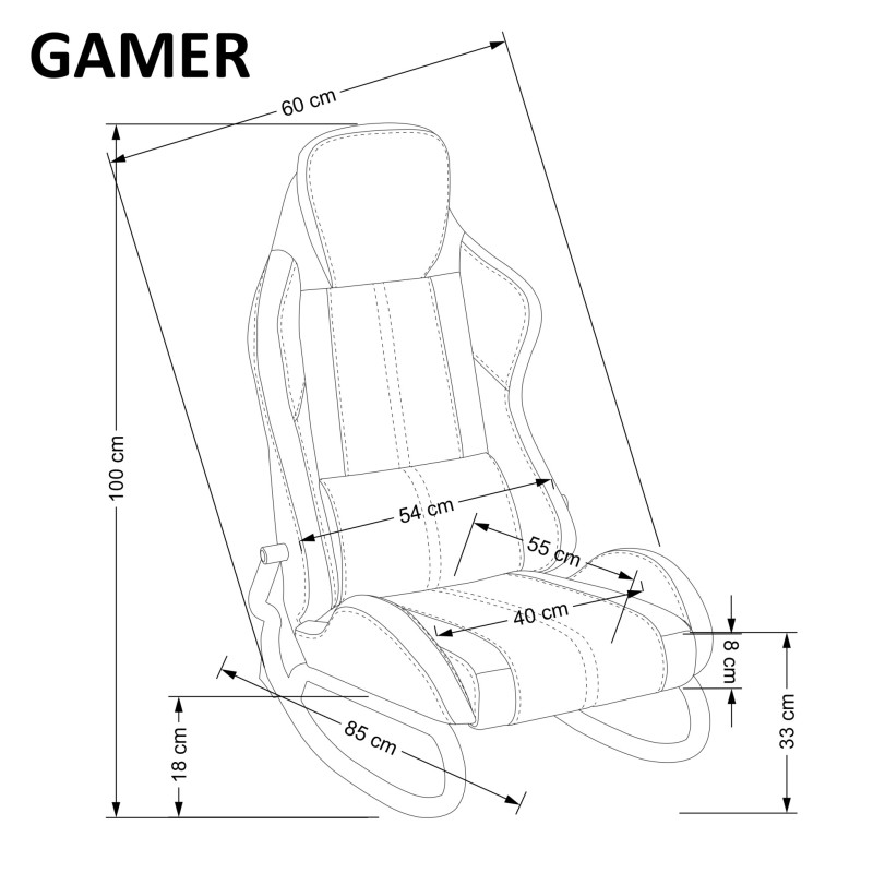 GAMER fotel czarny/czerwony (1p 1szt) GAMER fotel czarny/czerwony (1p 1szt)