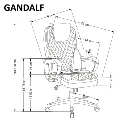 GANDALF fotel gabinetowy czarny / popielaty (1p 1szt) GANDALF fotel gabinetowy czarny / popielaty (1p 1szt)
