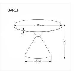 'GARET Round Table, White Marble / Black' 'GARET Round Table, White Marble / Black'