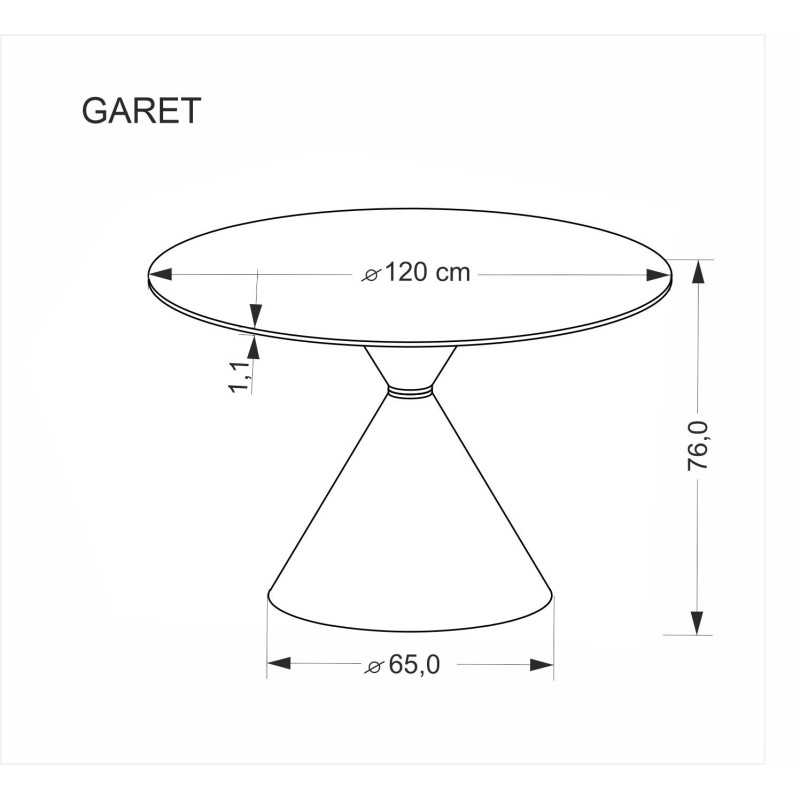 'GARET Round Table, White Marble / Black' 'GARET Round Table, White Marble / Black'