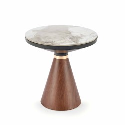 'GENESIS_S White Marble / Walnut / Gold Bench'